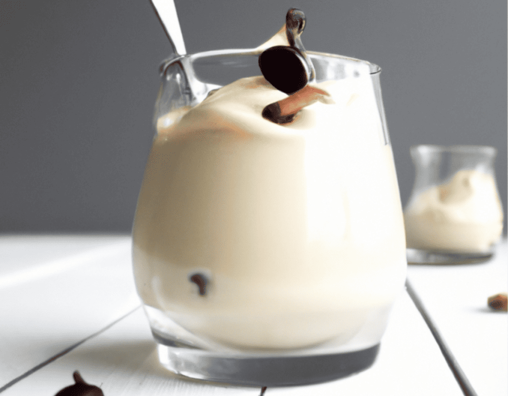 Creme fraiche dessert in a glass